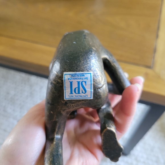 8.5" SPI Vintage Brass Bronze Frog Shelf Sculpture Figurine Decor MCM - Picture 4 of 6